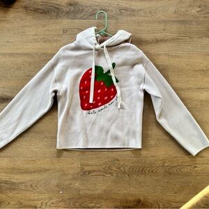 Strawberry Graphic Cream Hoodie